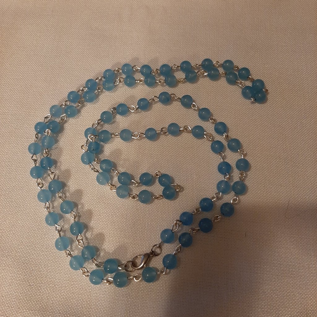 Aquamarine Rosary Necklace 60$